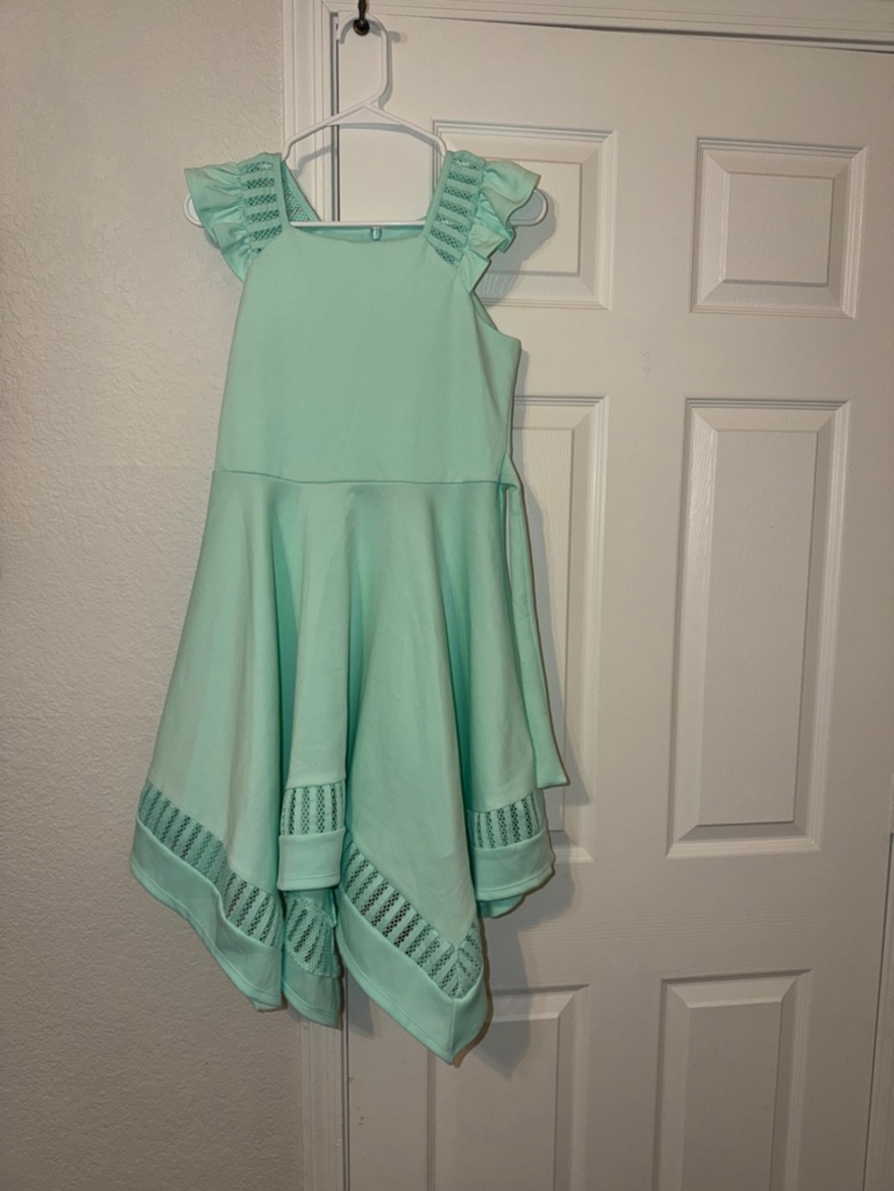 Bonnie Jean Mint Green Handkerchief Hem Girls Dress